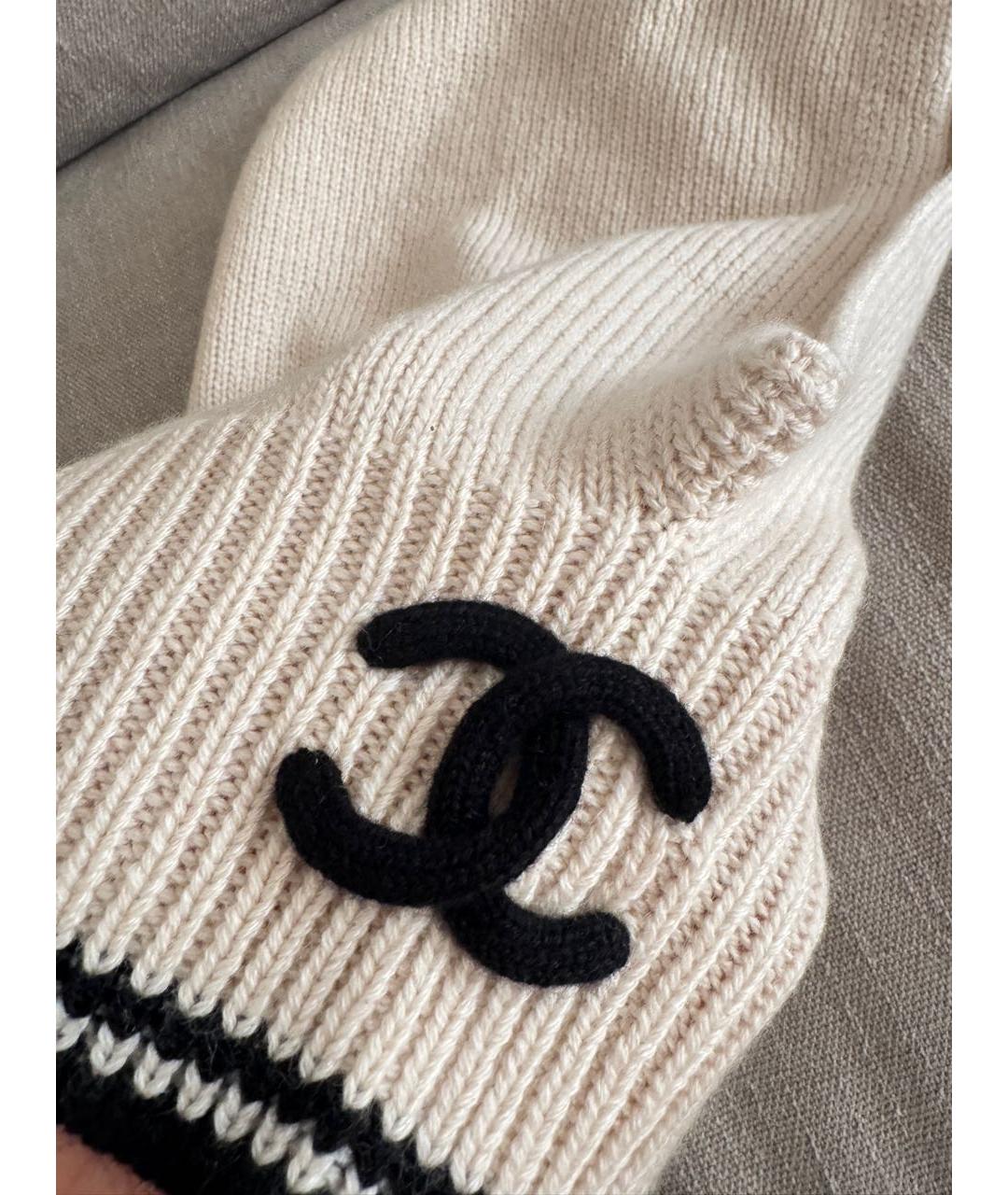 CHANEL Белая кашемировая шапка, фото 3