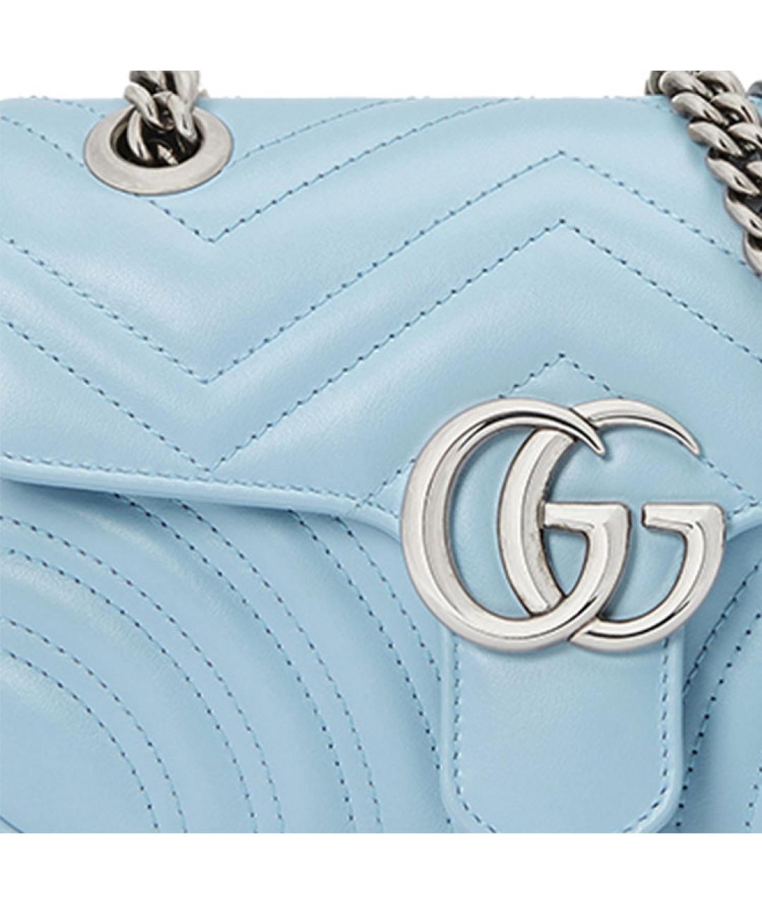 GUCCI Голубая кожаная сумка через плечо, фото 7
