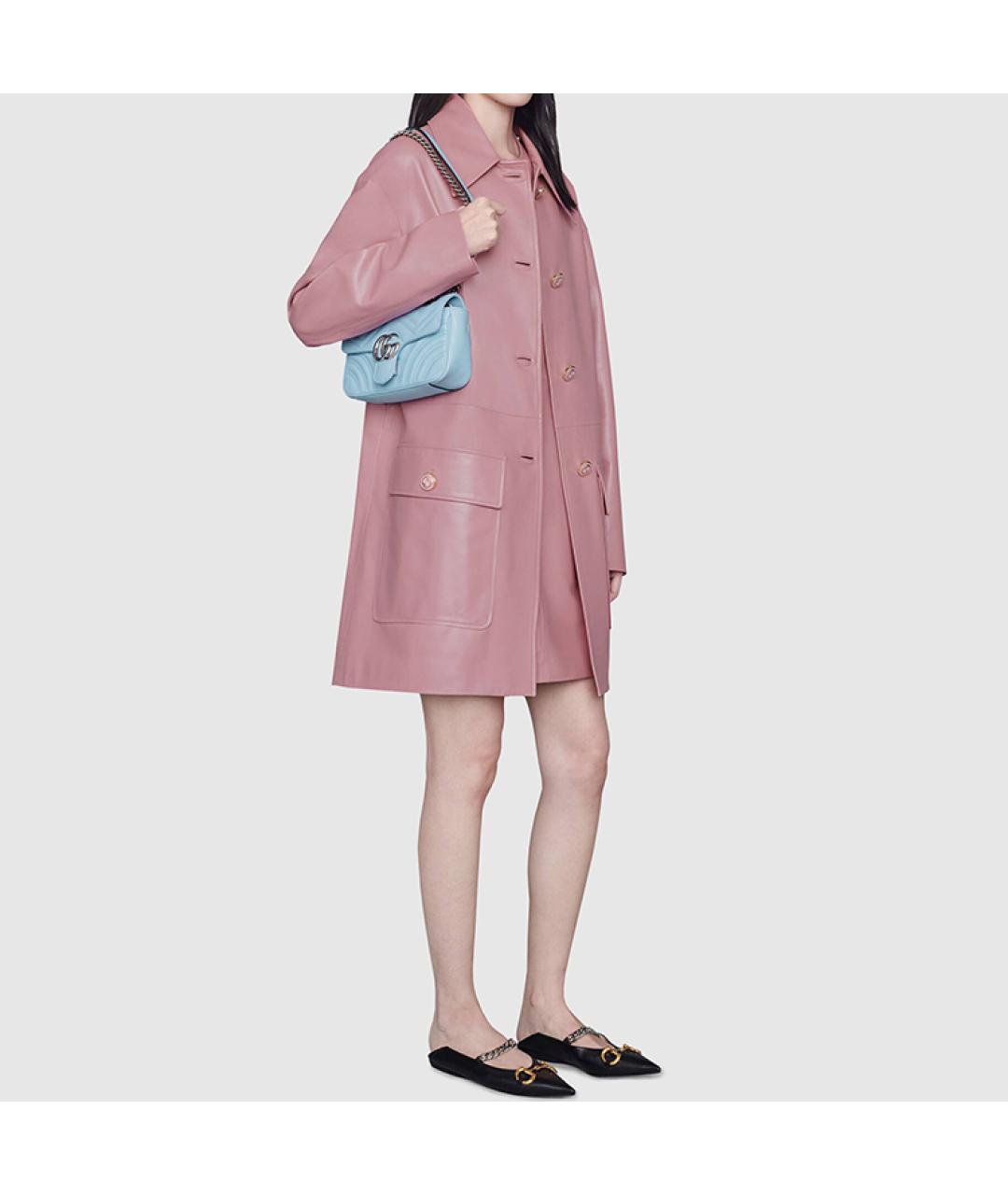 GUCCI Голубая кожаная сумка через плечо, фото 9