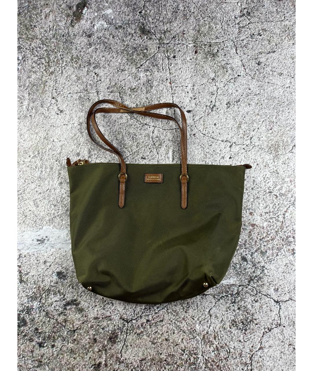 RALPH LAUREN Хаки сумка тоут, фото 7