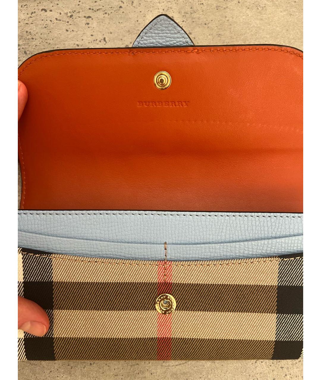 BURBERRY Коричневый кожаный кошелек, фото 5