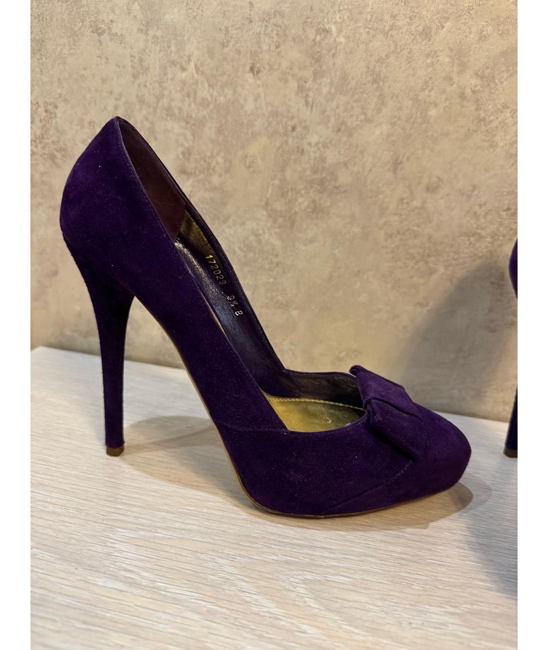 RALPH LAUREN Фиолетовые замшевые туфли, фото 5