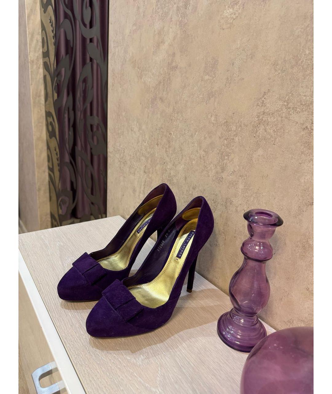 RALPH LAUREN Фиолетовые замшевые туфли, фото 2