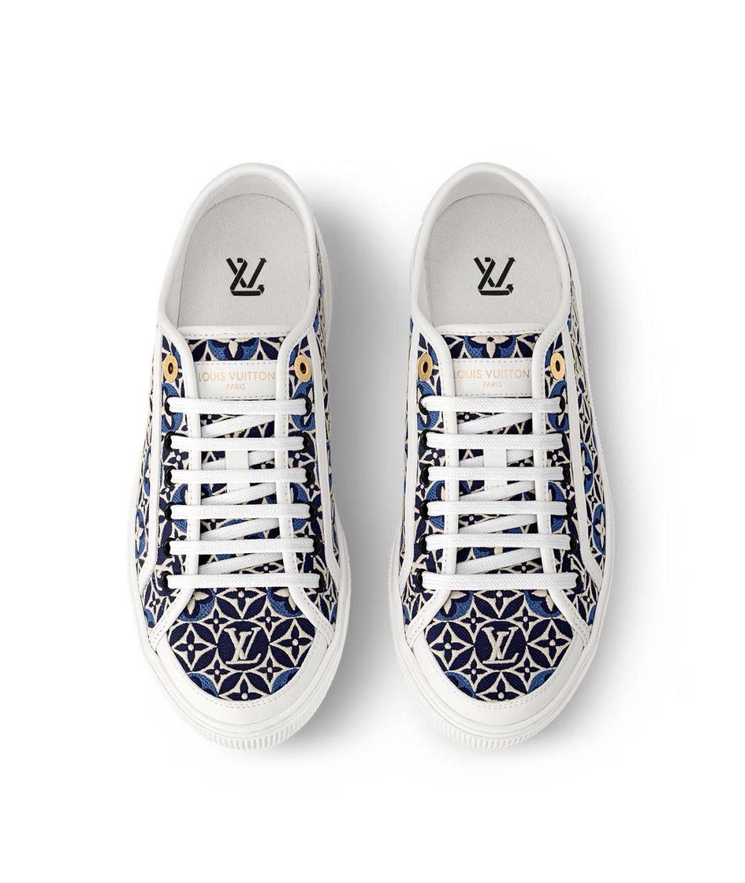 LOUIS VUITTON Синие текстильные кеды, фото 4