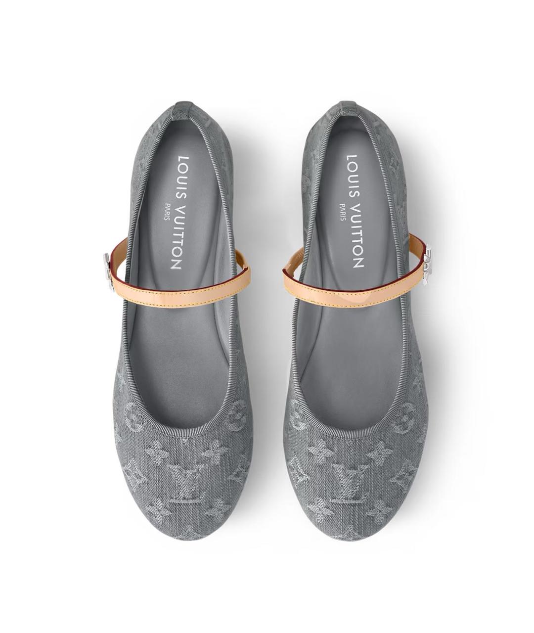 LOUIS VUITTON Серые текстильные балетки, фото 3