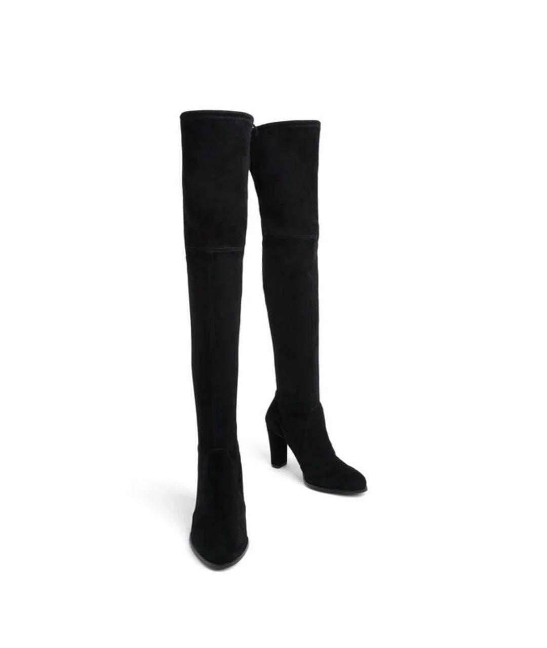 STUART WEITZMAN Черные замшевые ботфорты, фото 3