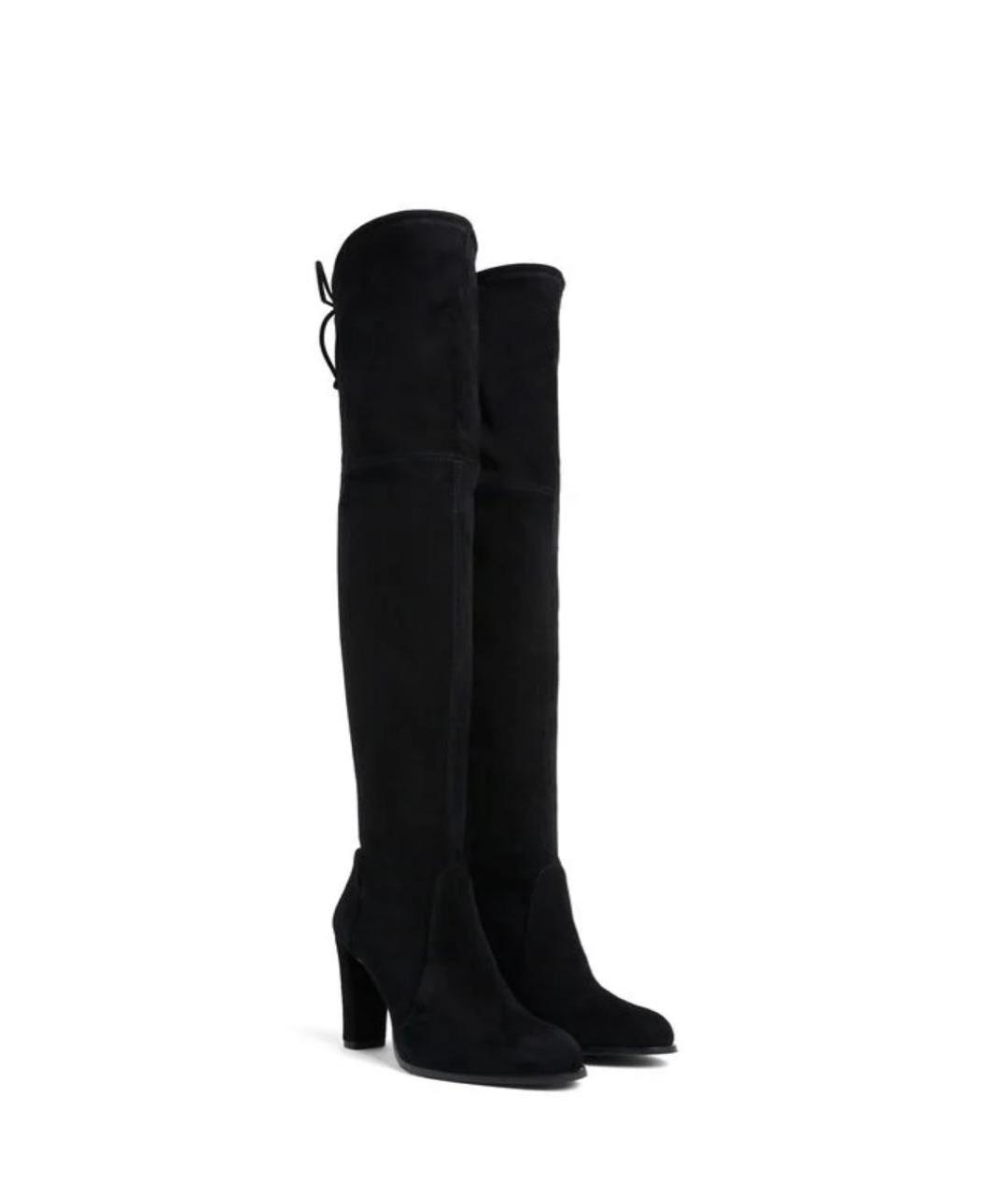 STUART WEITZMAN Черные замшевые ботфорты, фото 2
