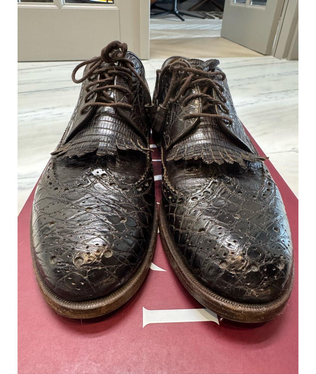GUCCI Коричневые лоферы из экзотической кожи, фото 3