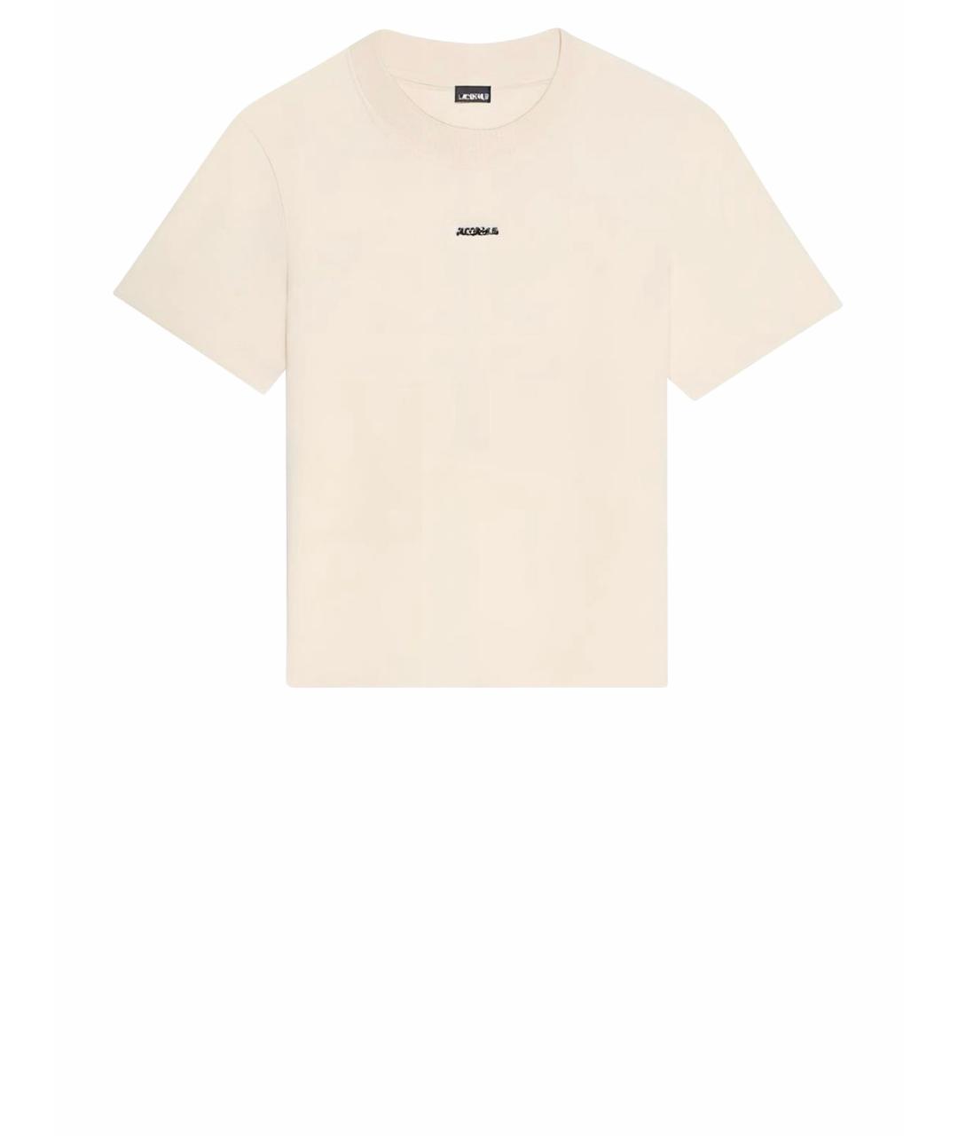 JACQUEMUS Бежевая хлопковая футболка, фото 1