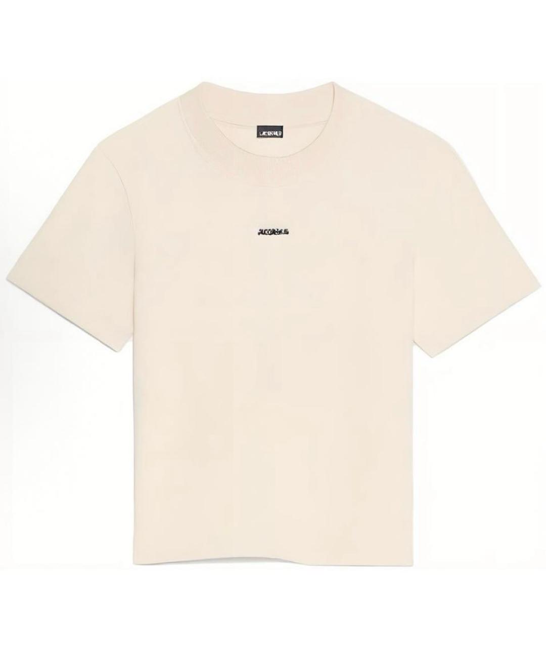 JACQUEMUS Бежевая хлопковая футболка, фото 5