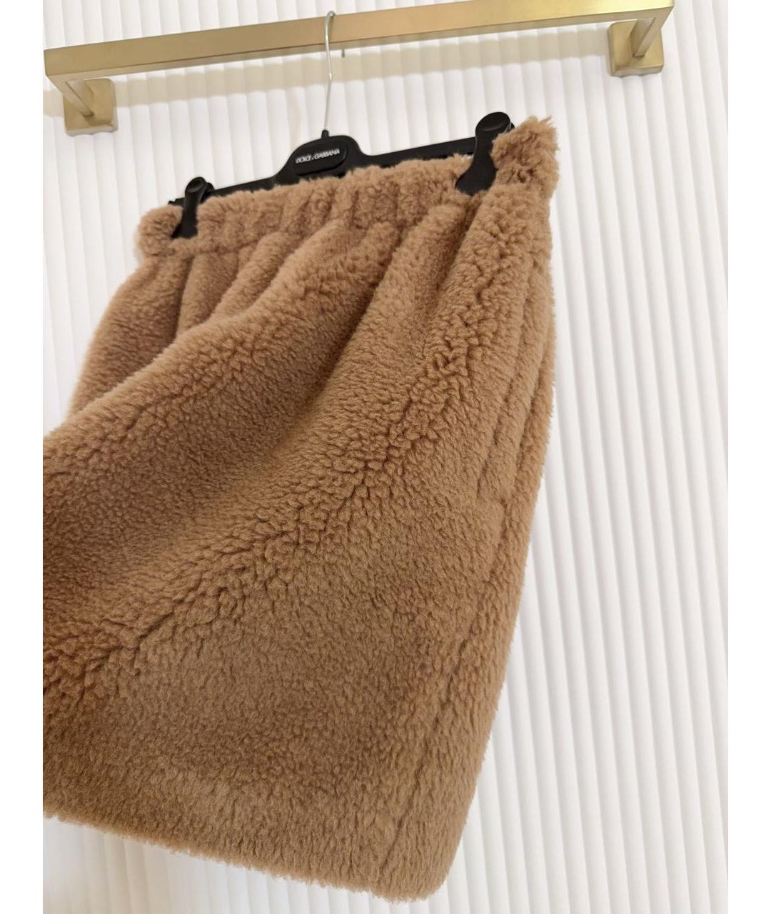 MAX MARA Бежевая шерстяная юбка мини, фото 4