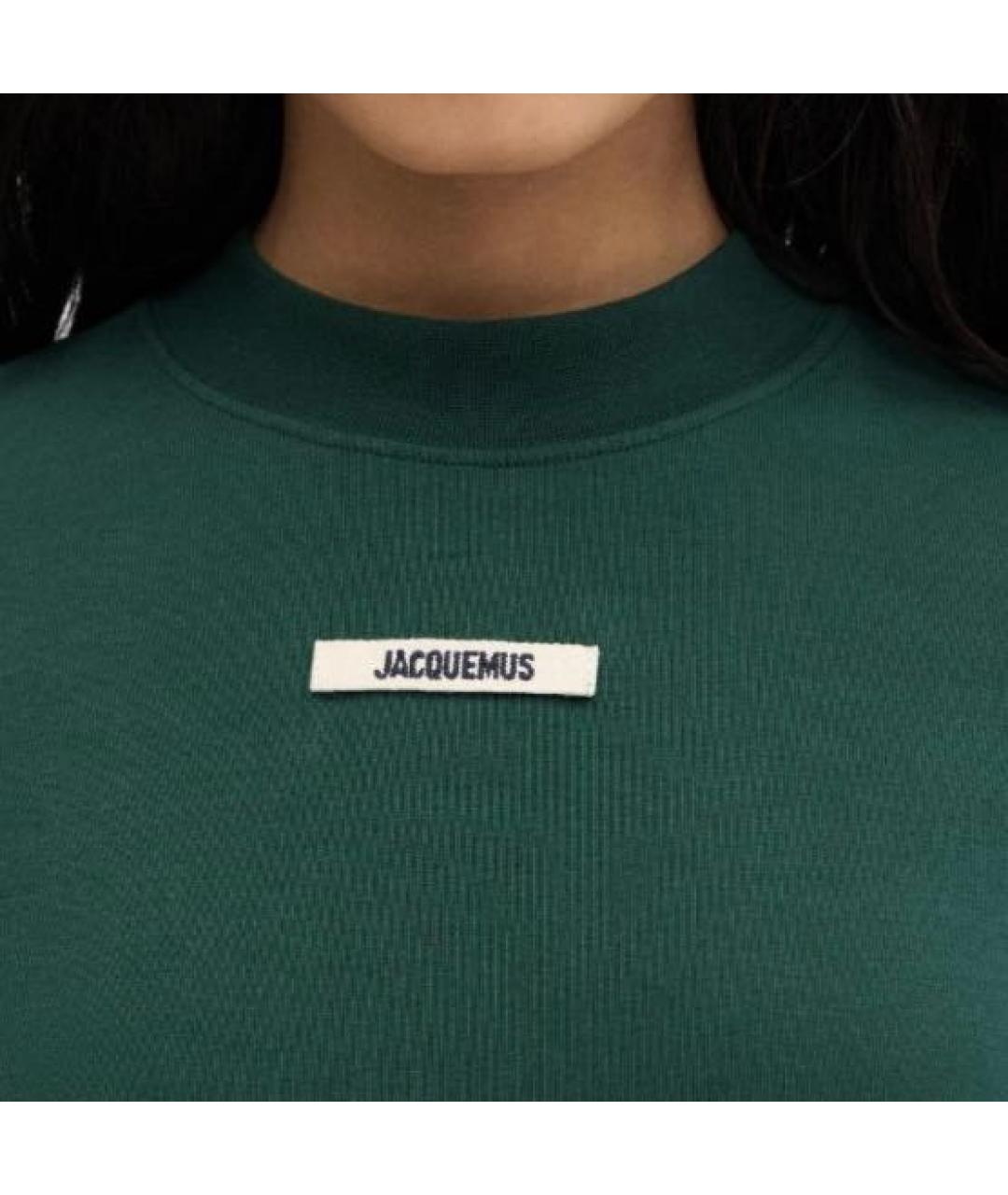 JACQUEMUS Зеленая хлопковая футболка, фото 4