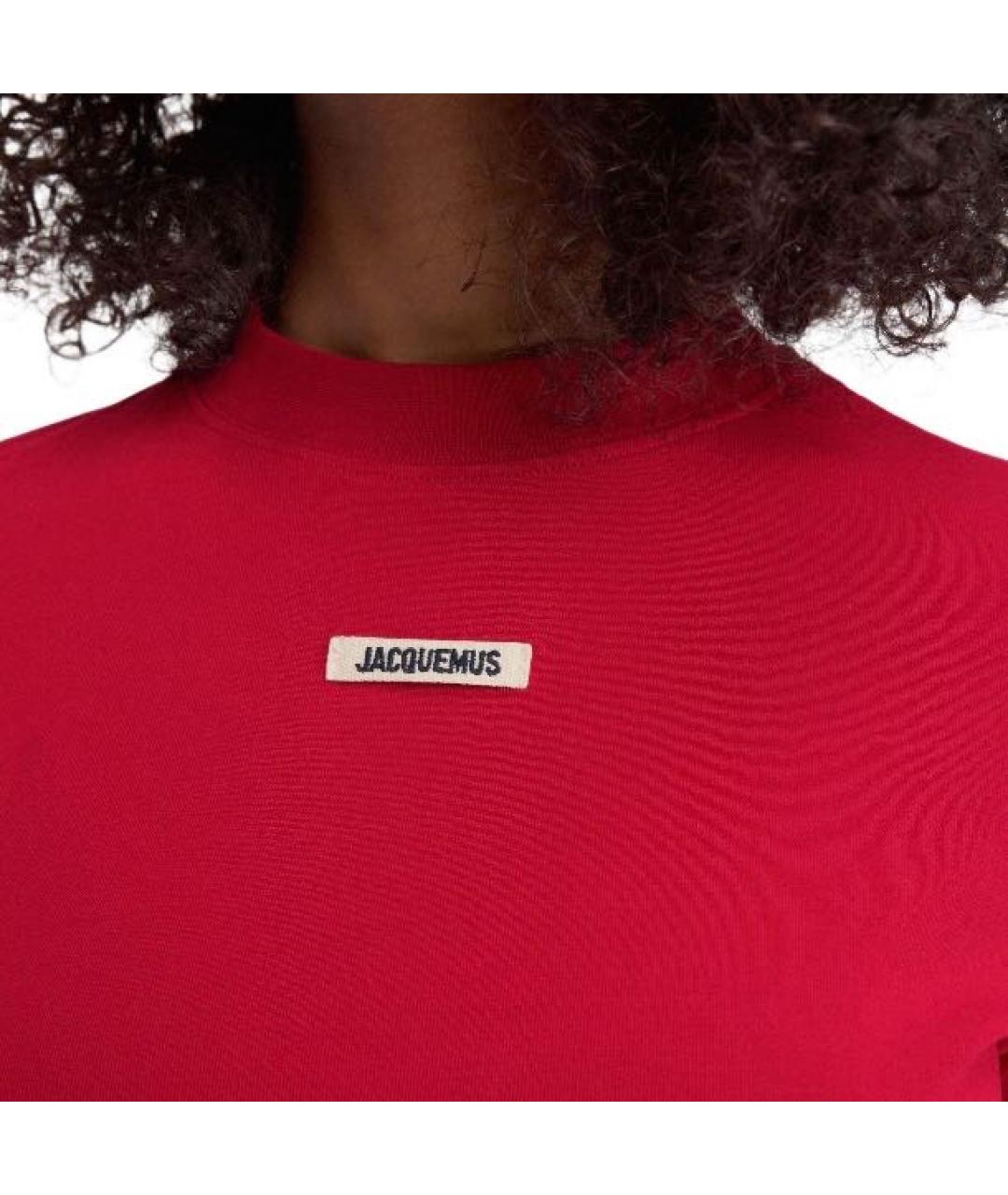 JACQUEMUS Красная хлопковая футболка, фото 4