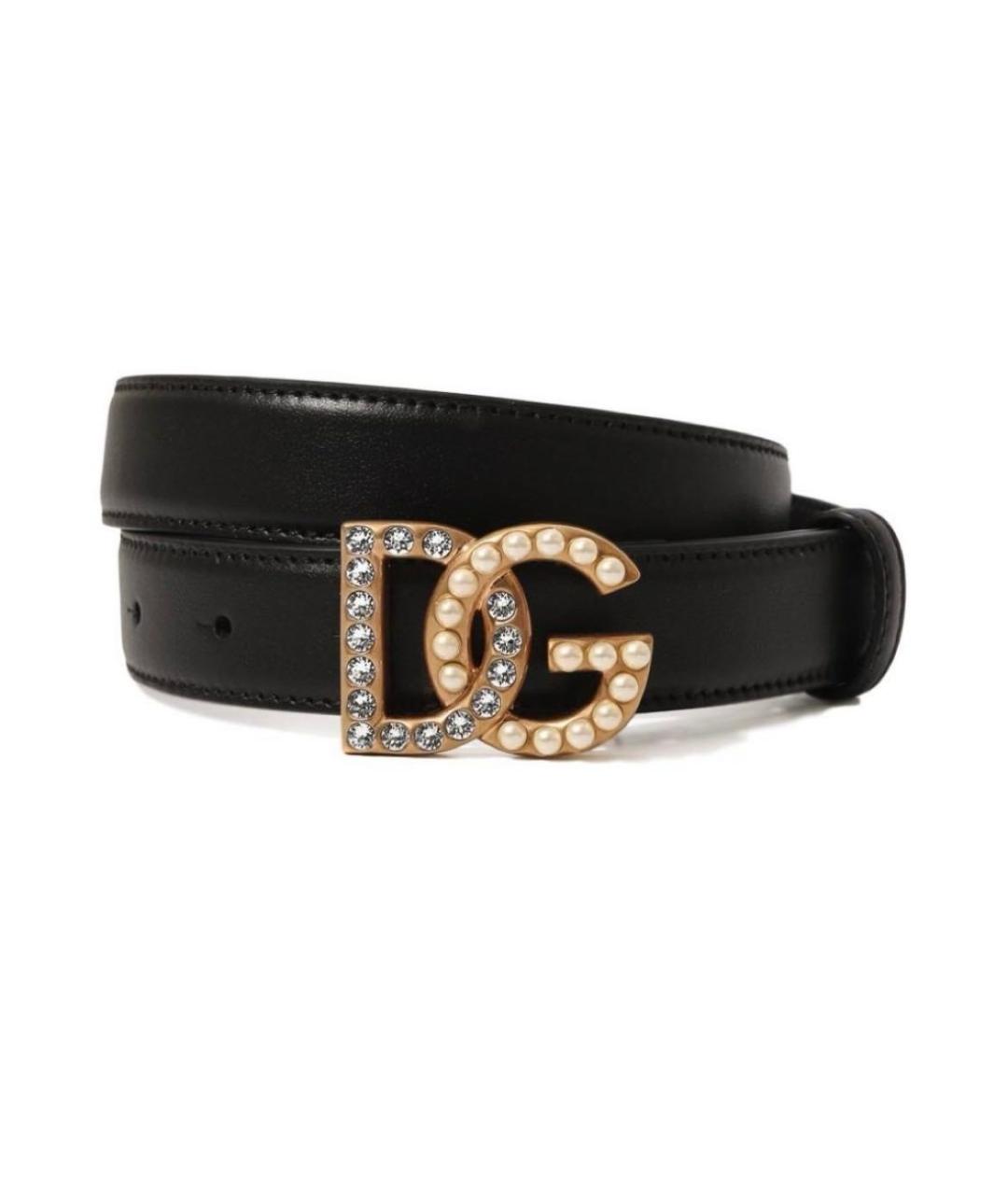 DOLCE&GABBANA Черный кожаный ремень, фото 5