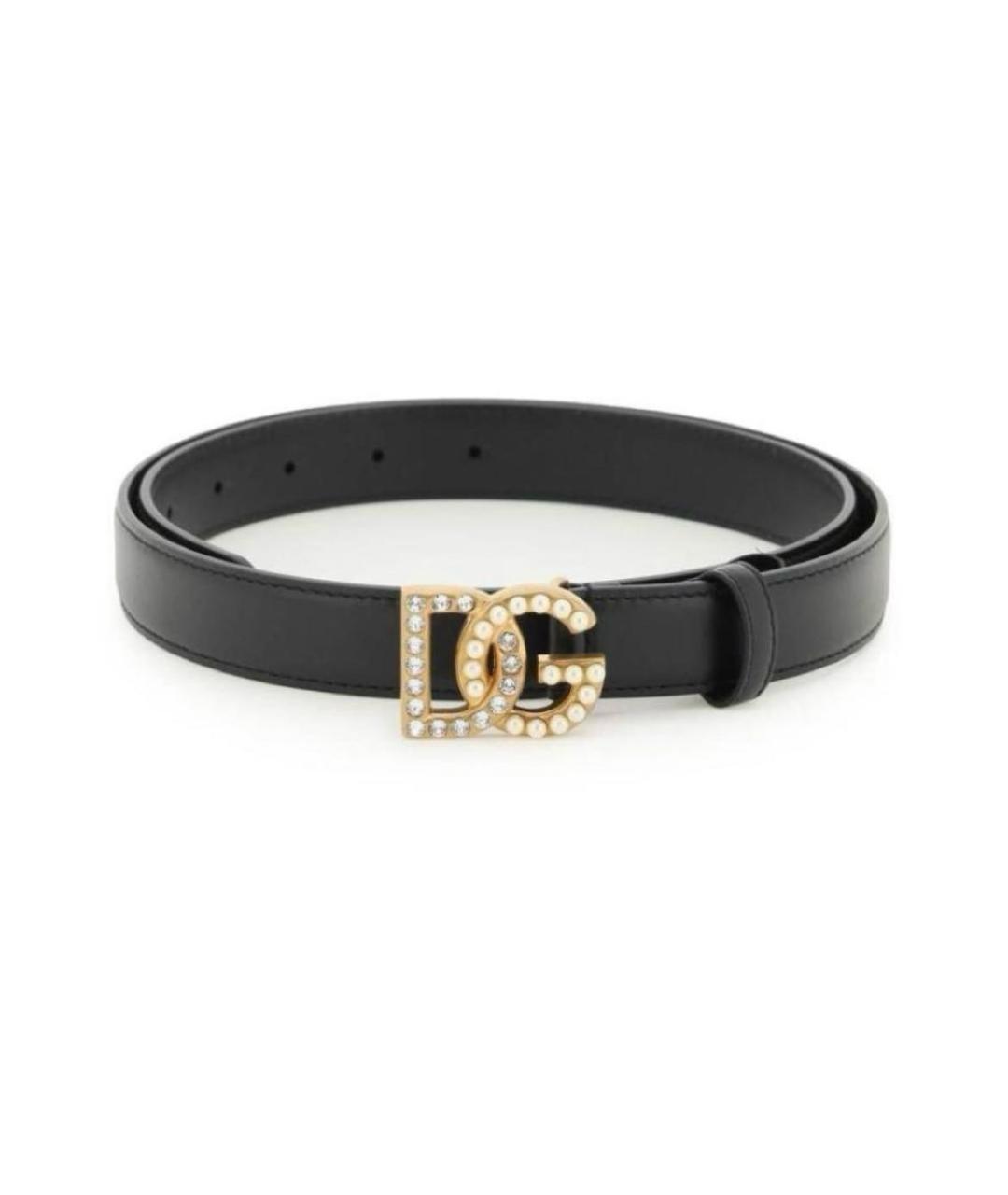 DOLCE&GABBANA Черный кожаный ремень, фото 4