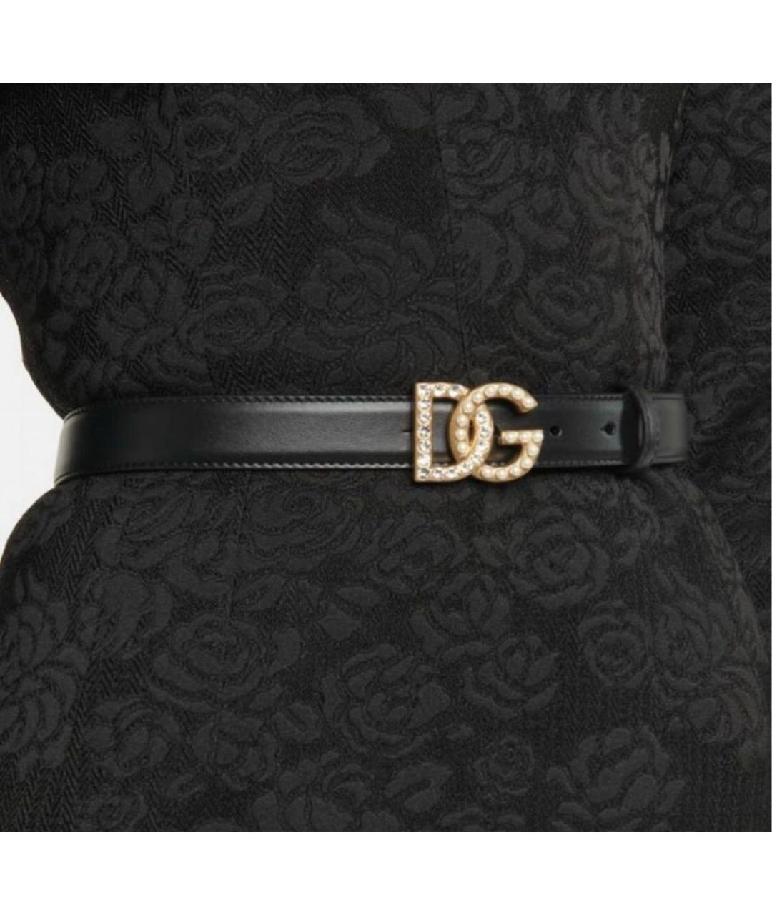 DOLCE&GABBANA Черный кожаный ремень, фото 2