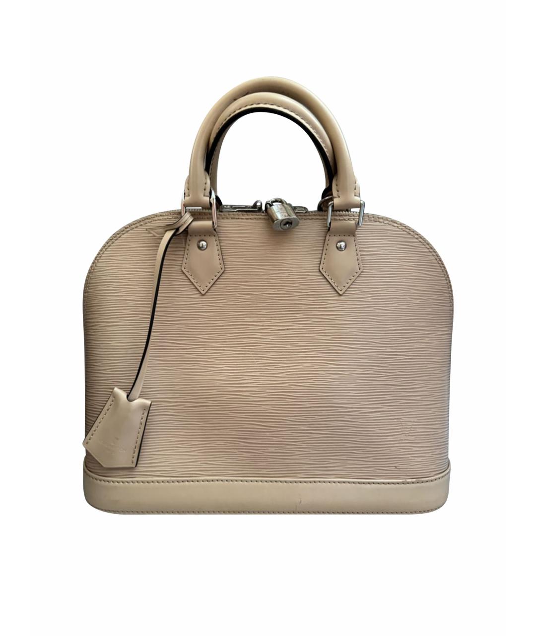 LOUIS VUITTON Бежевая кожаная сумка с короткими ручками, фото 1
