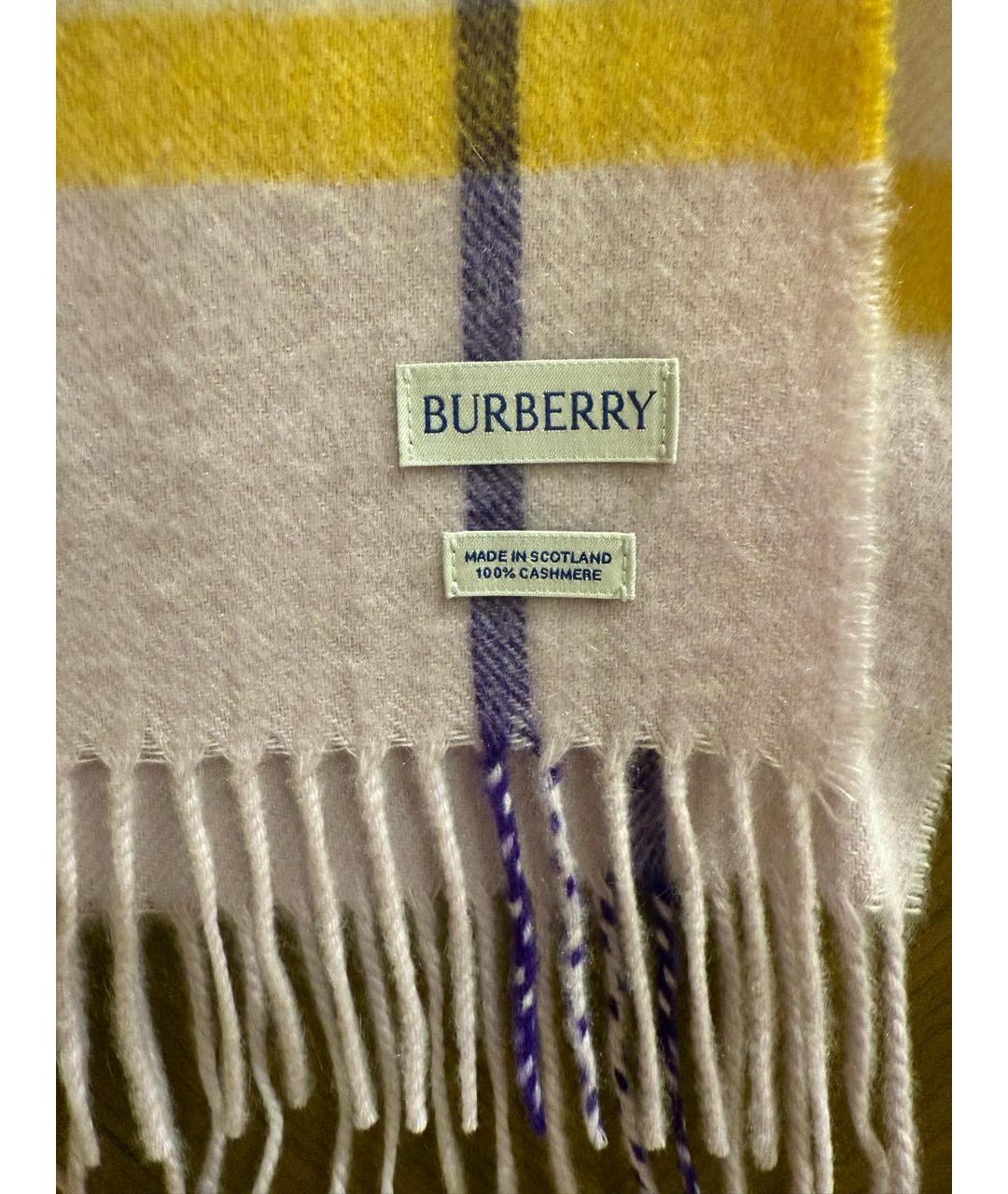 BURBERRY Фиолетовый кашемировый шарф, фото 3