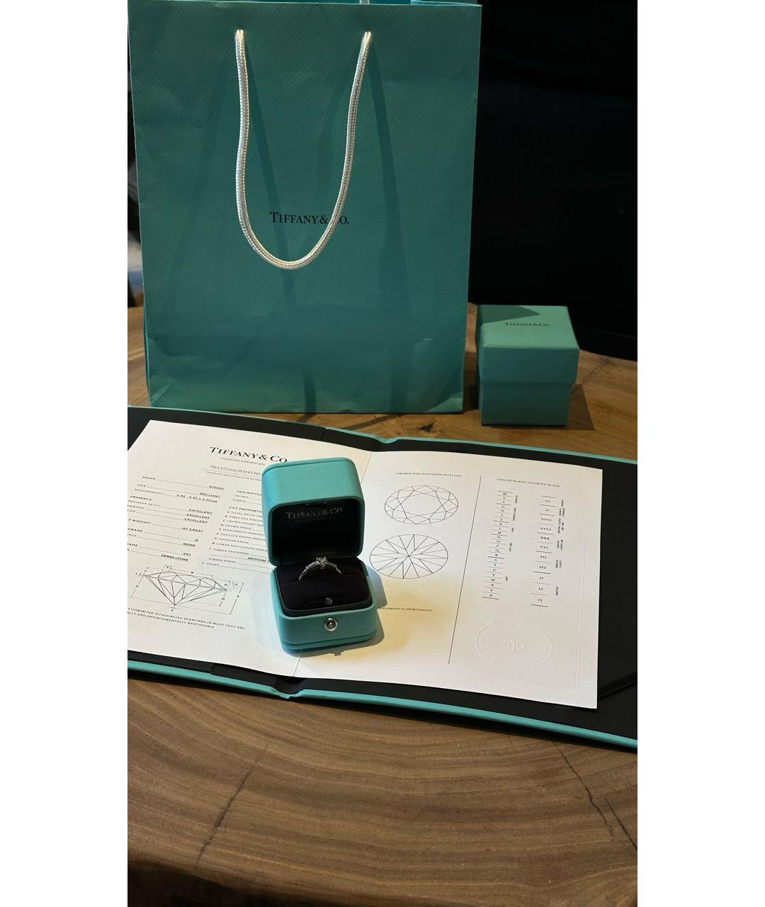 TIFFANY&CO Серебряное платиновое кольцо, фото 6