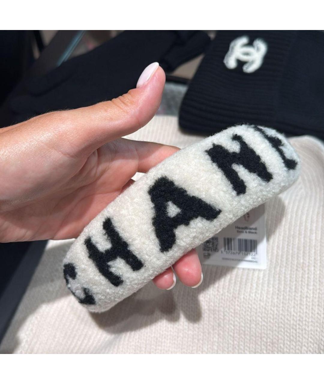 CHANEL Белый ободок, фото 6