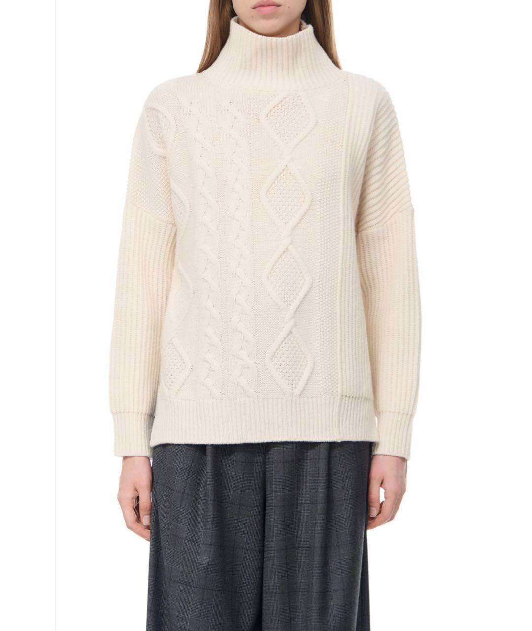 WEEKEND MAX MARA Белый шерстяной джемпер / свитер, фото 7