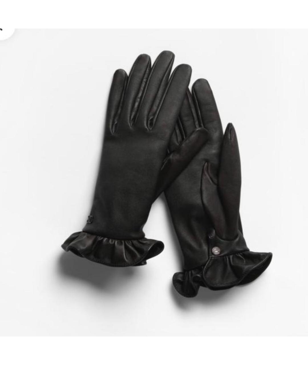 CHANEL Черные кожаные перчатки, фото 4