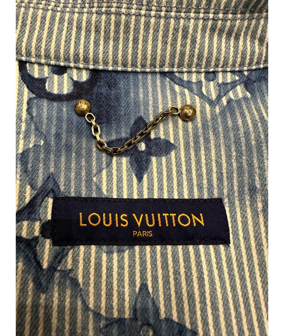 LOUIS VUITTON Голубая хлопковая кэжуал рубашка, фото 3