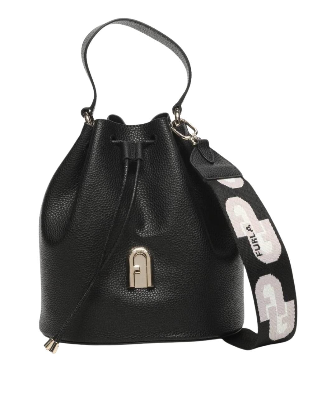 FURLA Черная кожаная сумка через плечо, фото 1