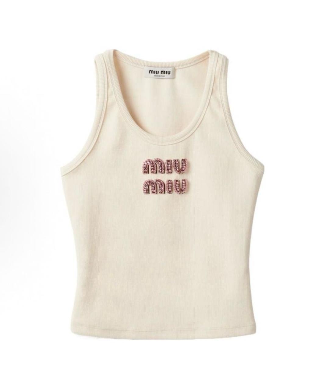 MIU MIU Бежевая майка, фото 4