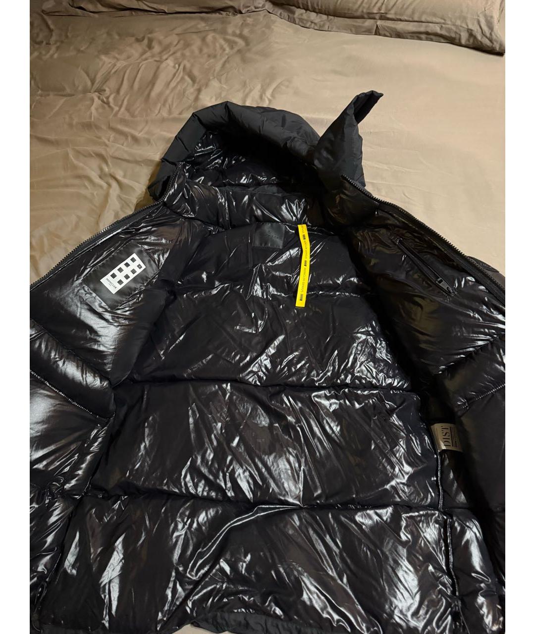 MONCLER Черный синтетический пуховик, фото 2