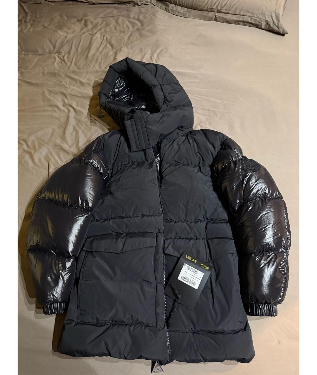 MONCLER Черный синтетический пуховик, фото 6