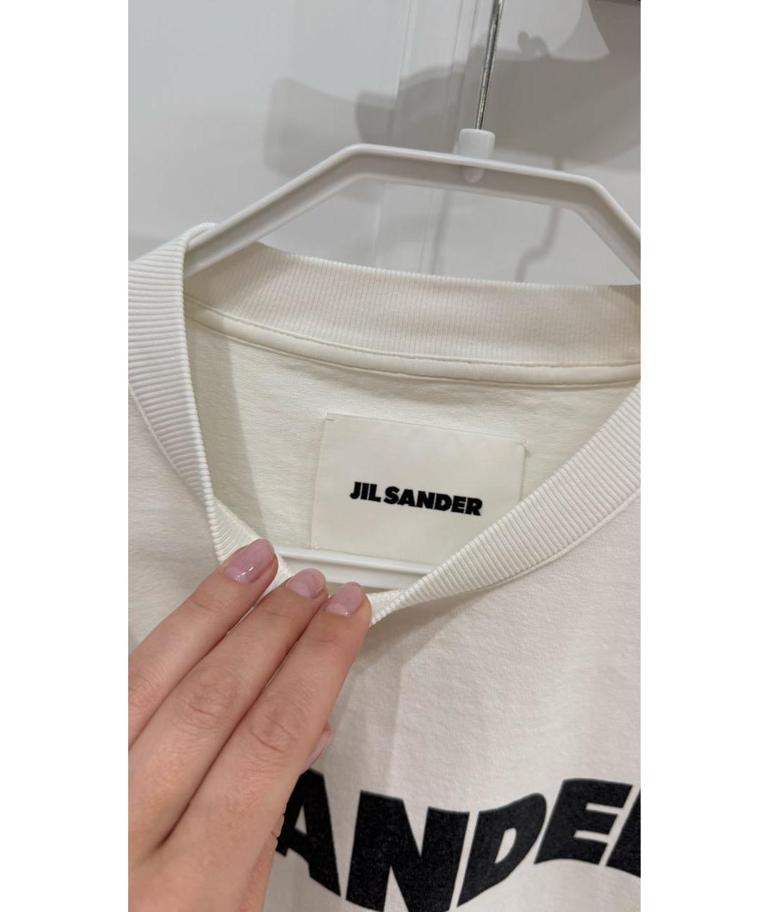 JIL SANDER Белая хлопковая футболка, фото 4