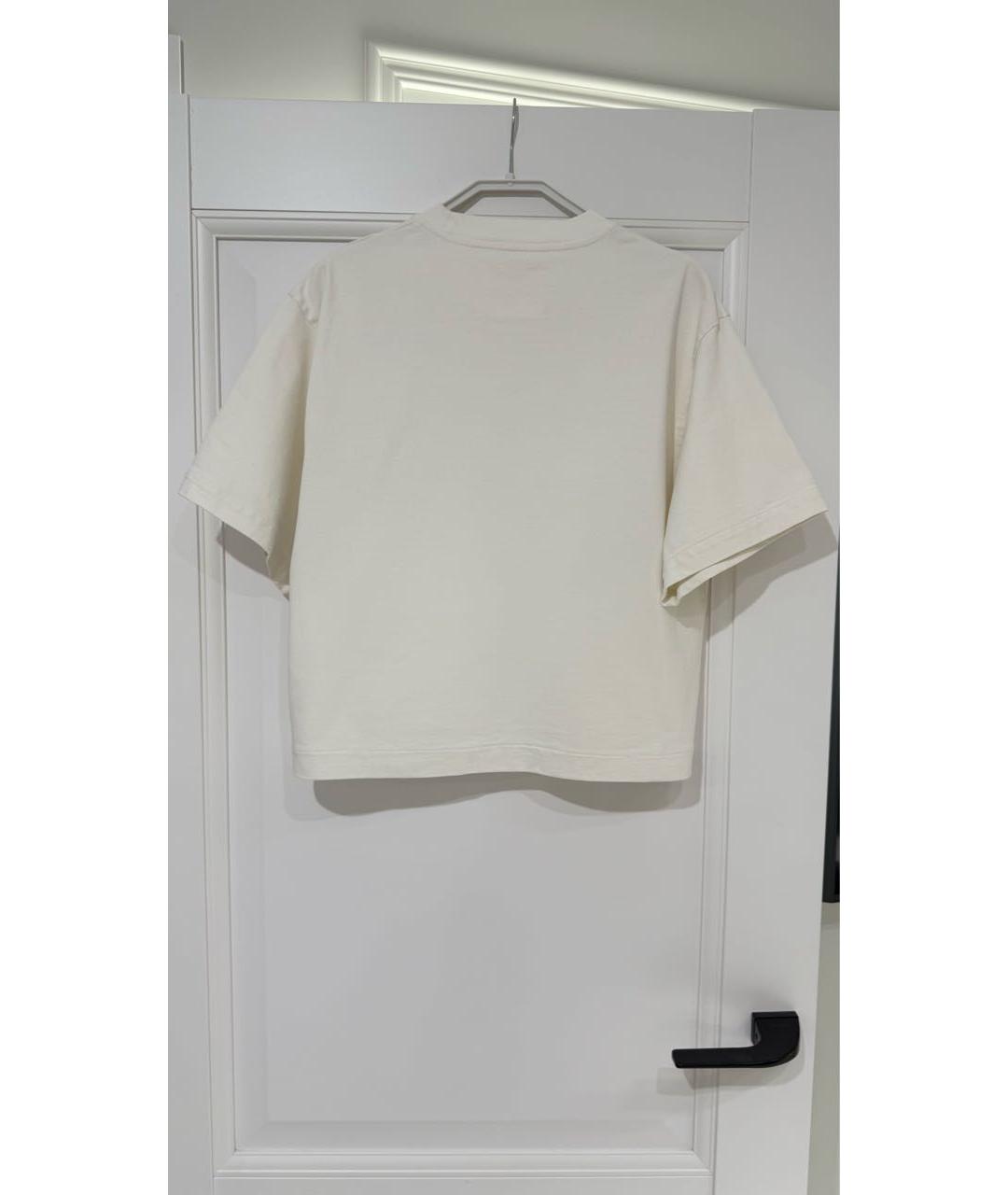 JIL SANDER Белая хлопковая футболка, фото 3