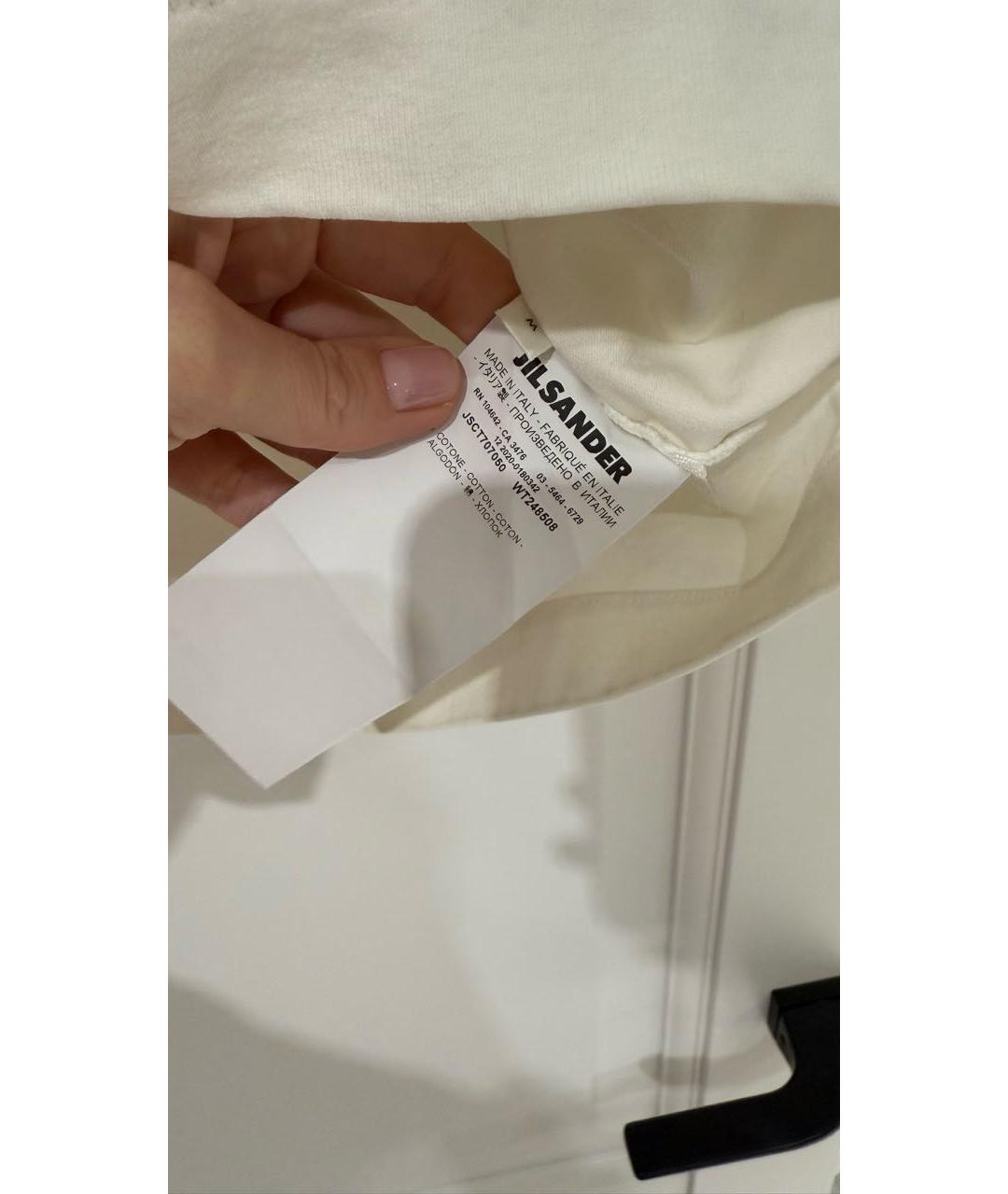 JIL SANDER Белая хлопковая футболка, фото 2