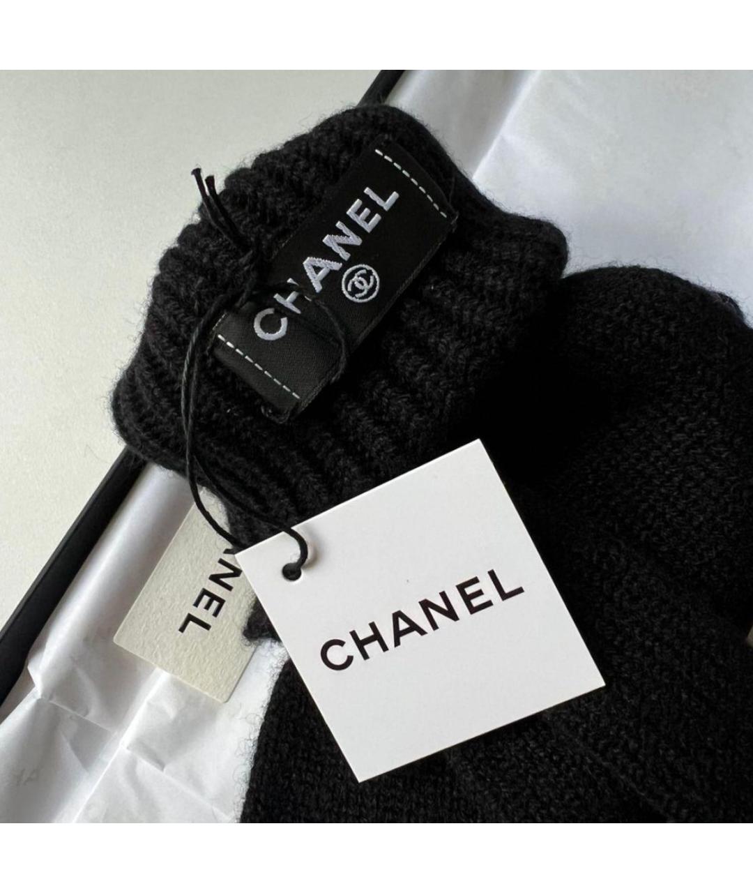 CHANEL Черные шерстяные перчатки, фото 5