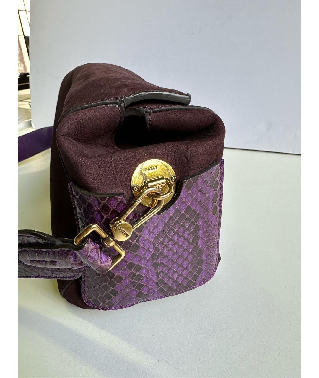 BALLY Фиолетовая замшевая сумка через плечо, фото 4