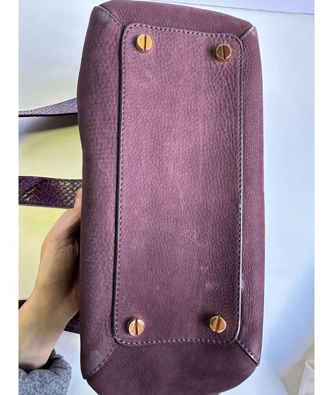 BALLY Фиолетовая замшевая сумка через плечо, фото 6
