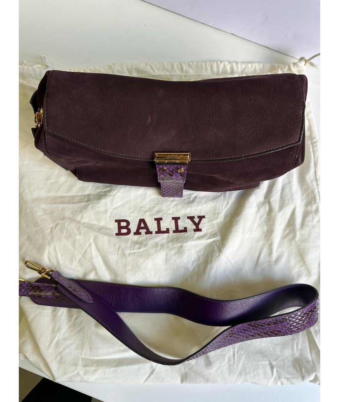 BALLY Фиолетовая замшевая сумка через плечо, фото 2