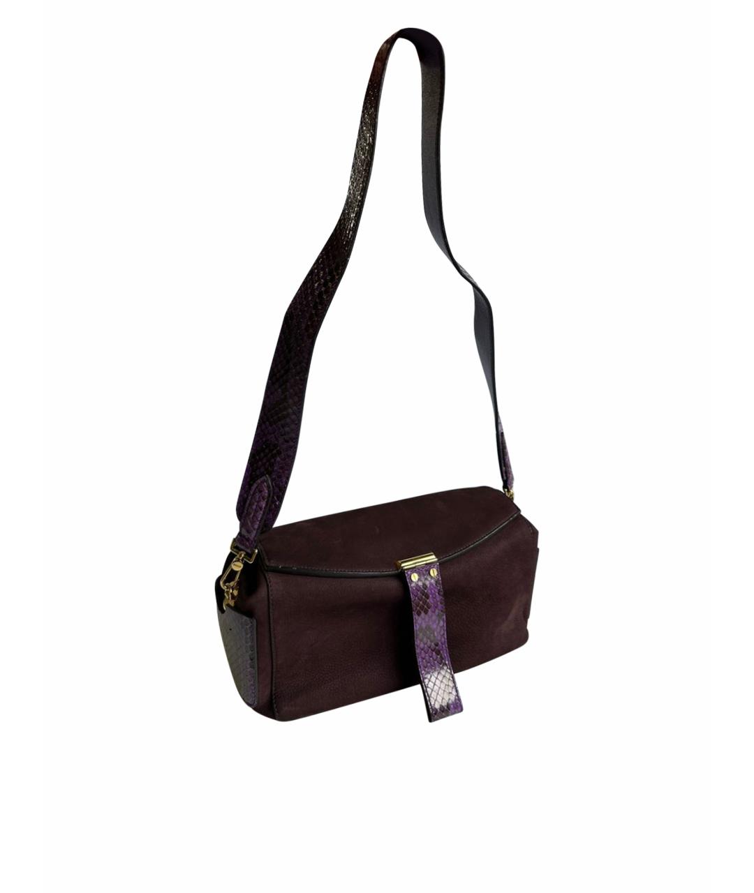 BALLY Фиолетовая замшевая сумка через плечо, фото 1