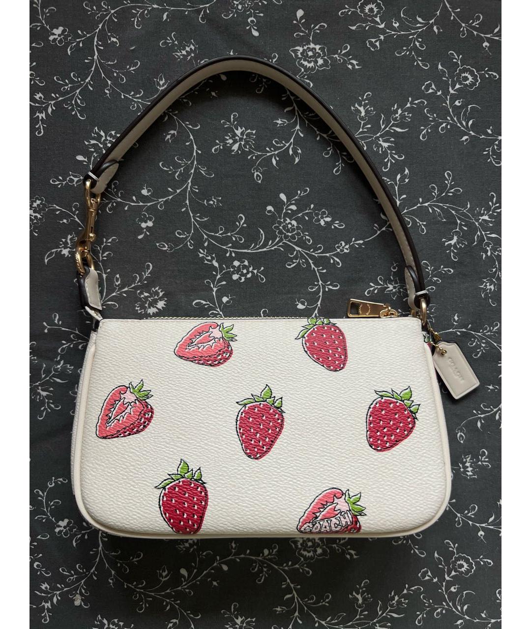 COACH Белая кожаная сумка через плечо, фото 4