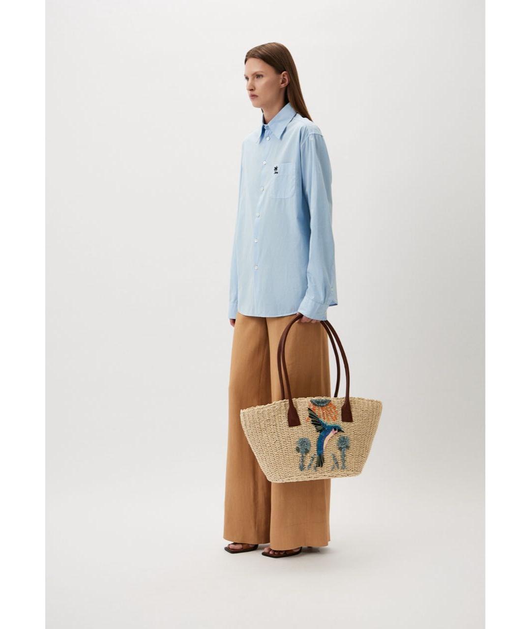 MAX MARA Бежевая пляжная сумка, фото 5
