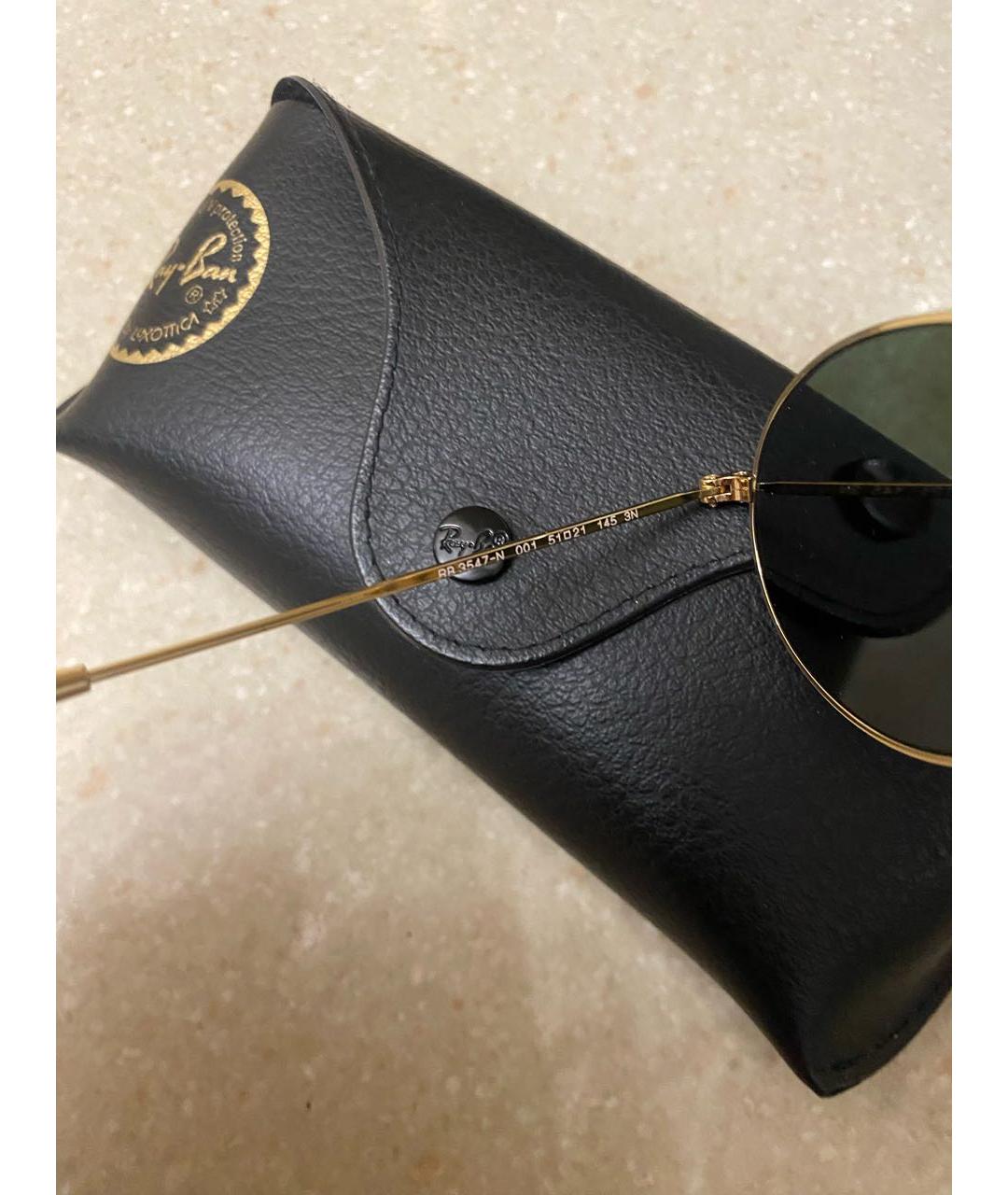 RAY BAN Зеленые металлические солнцезащитные очки, фото 3