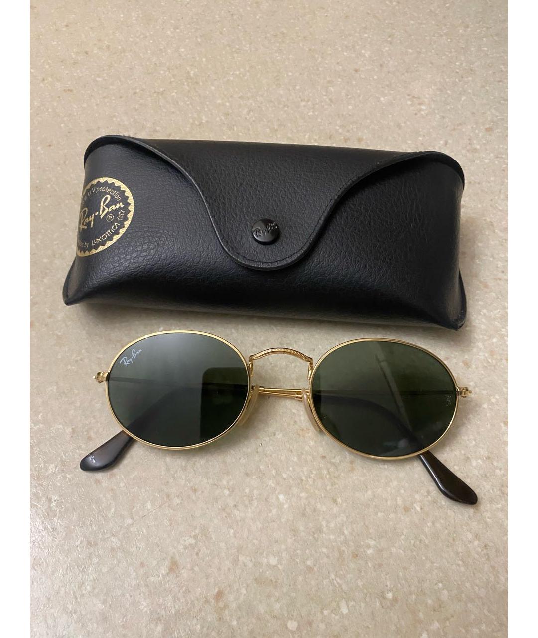 RAY BAN Зеленые металлические солнцезащитные очки, фото 4
