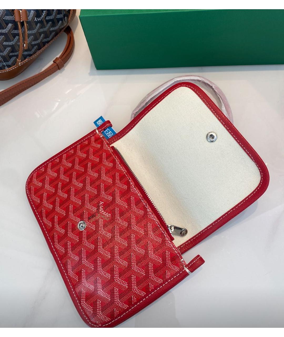 GOYARD Красная кожаная сумка на плечо, фото 4