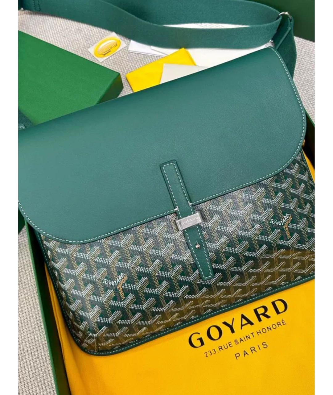 GOYARD Зеленая кожаная сумка на плечо, фото 3