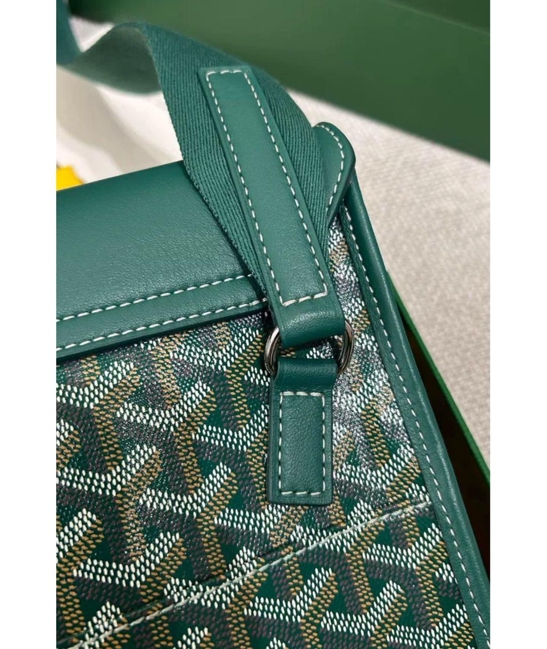 GOYARD Зеленая кожаная сумка на плечо, фото 7