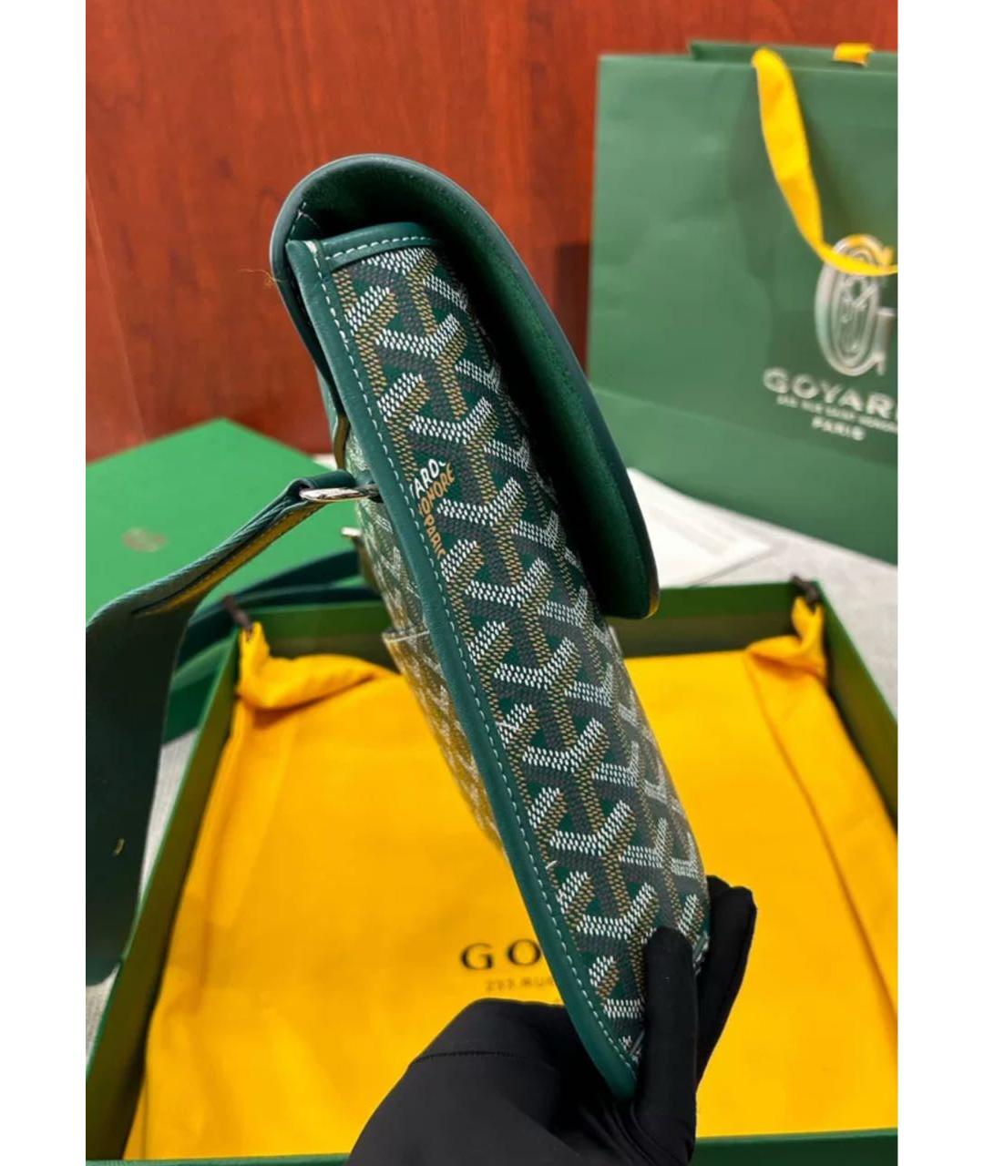GOYARD Зеленая кожаная сумка на плечо, фото 5