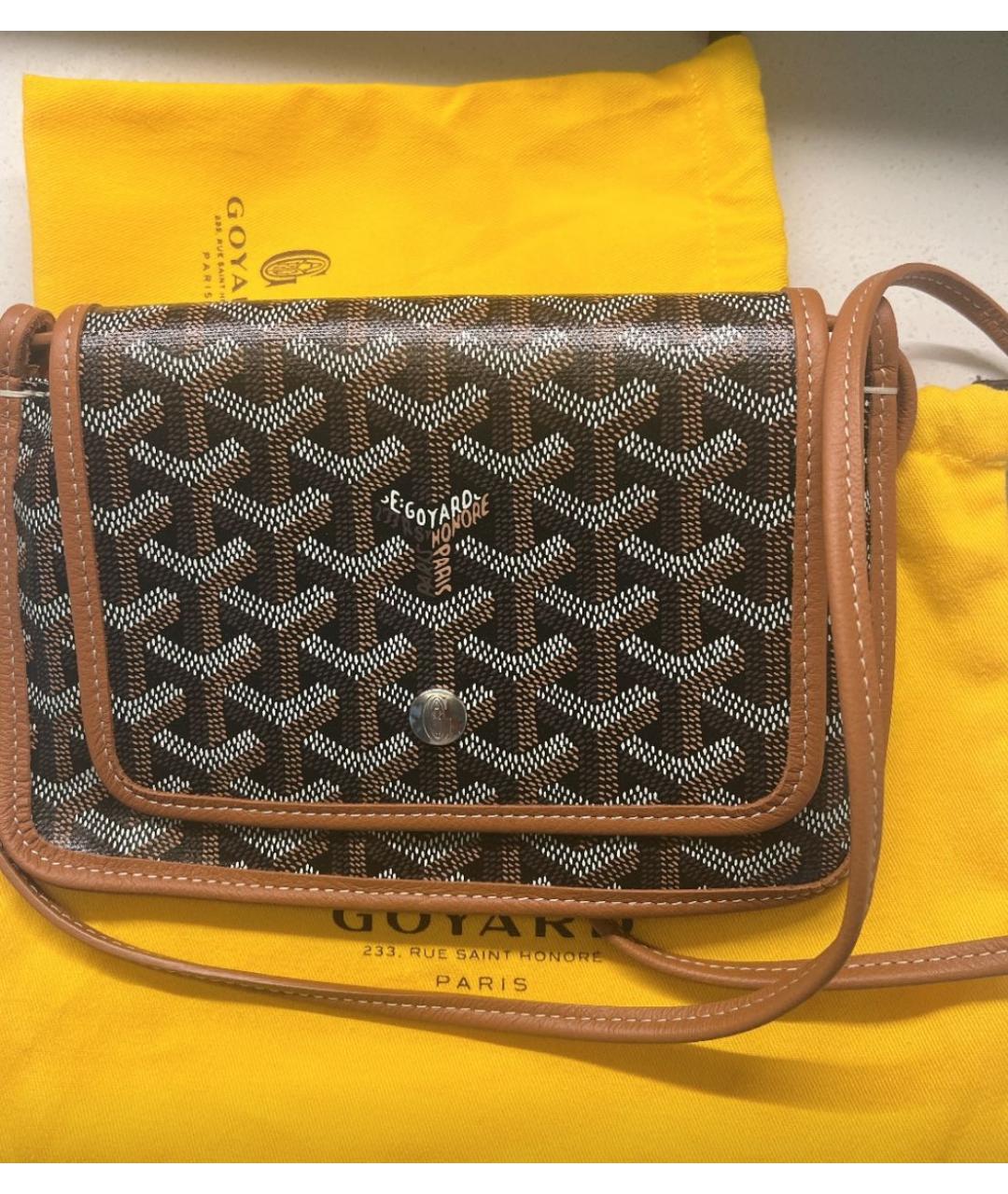 GOYARD Коричневая кожаная сумка на плечо, фото 2