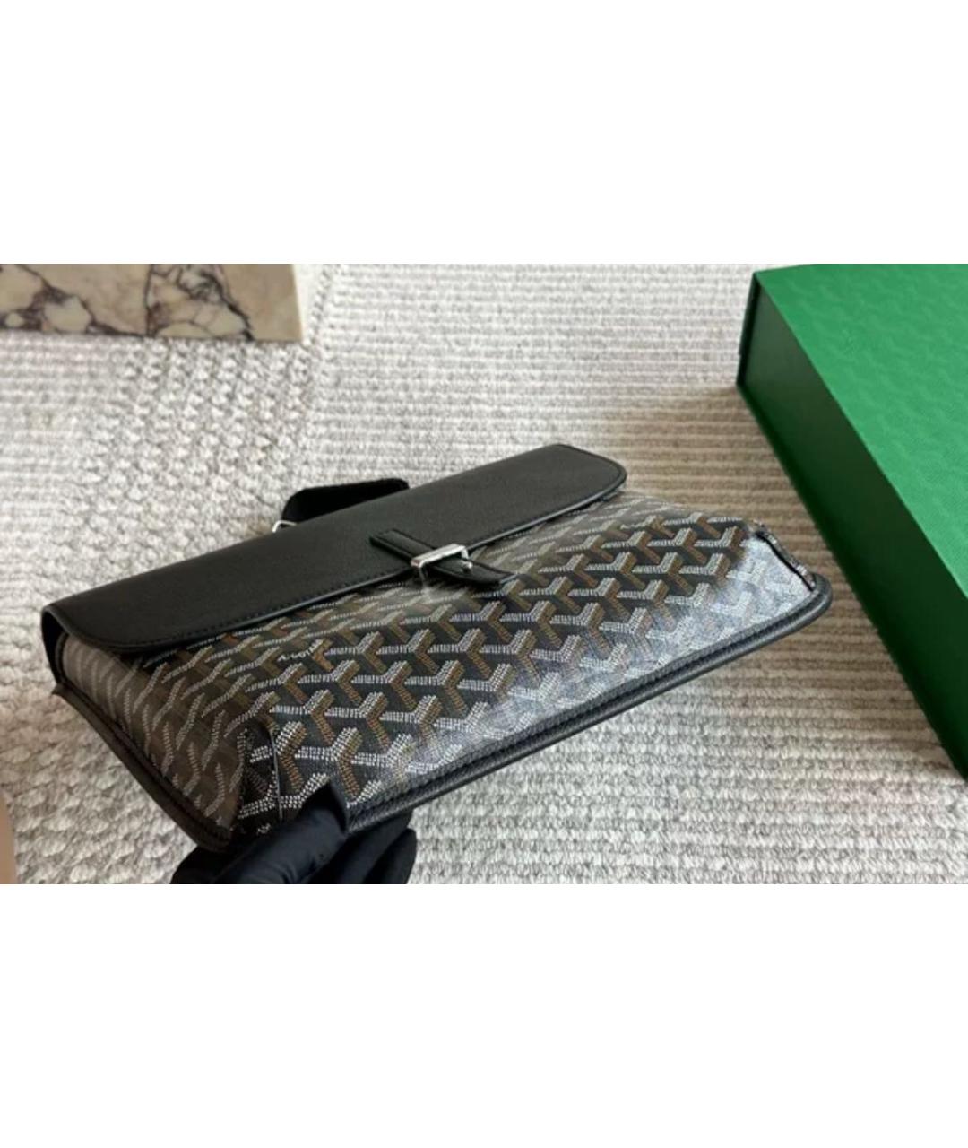 GOYARD Черная кожаная сумка на плечо, фото 4