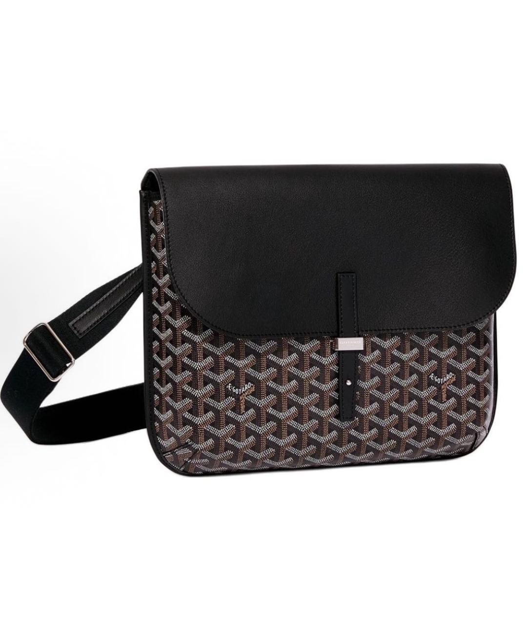 GOYARD Черная кожаная сумка на плечо, фото 7